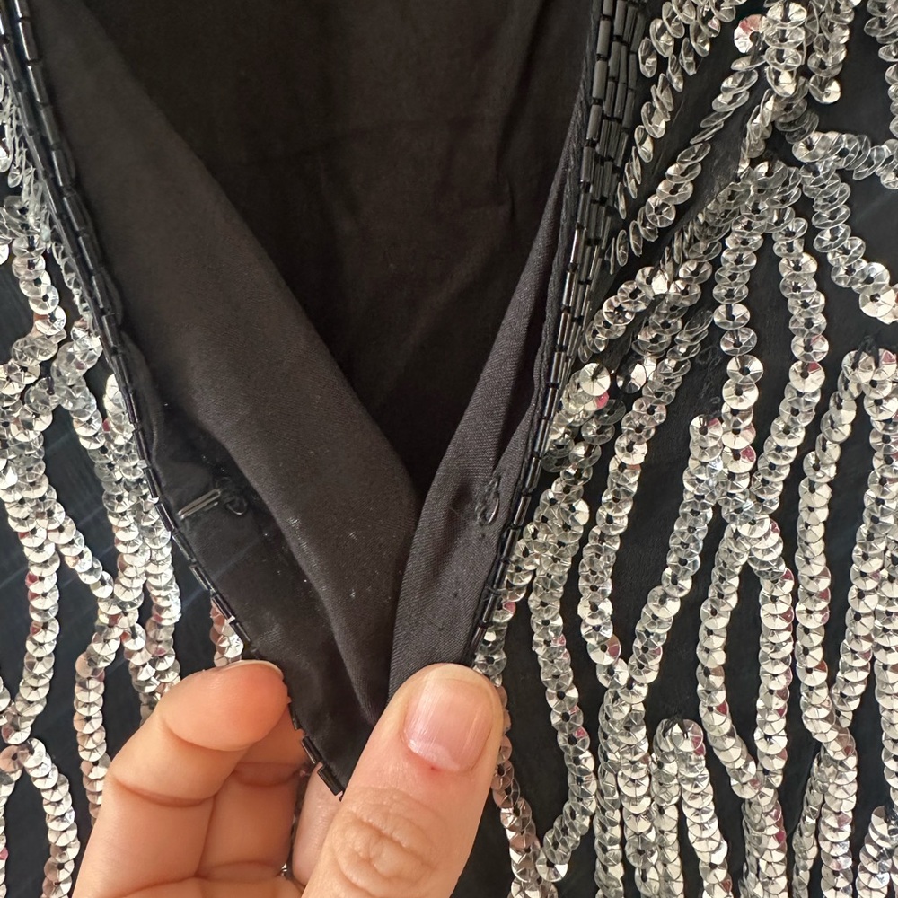 Vintage Laurence Kazar Black Silk Jacket, size M - Picture 3 of 6
